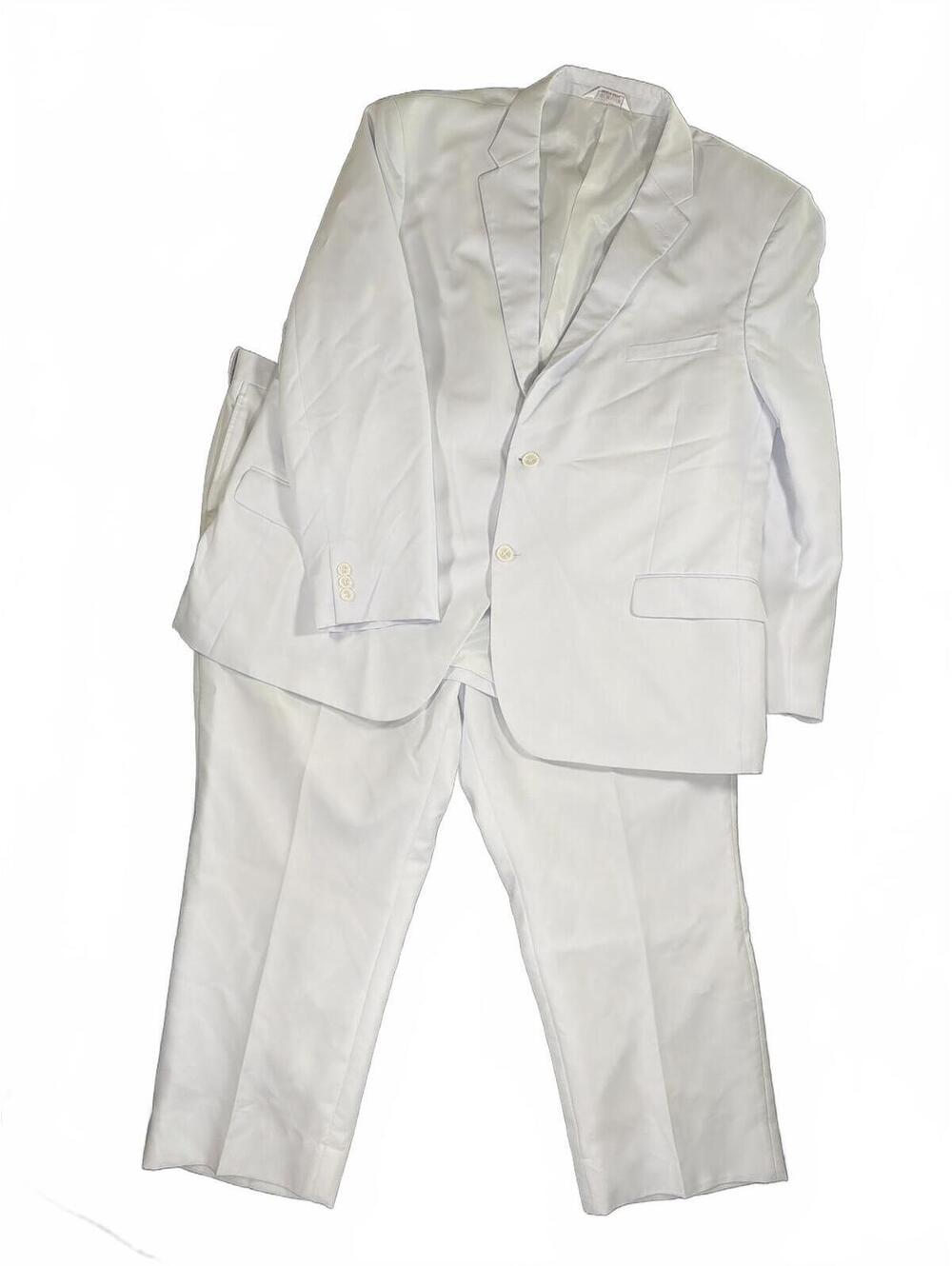 Bolzano Uomo Collezione White Two-Piece Suit with Jacket and Pants 50R/46W
